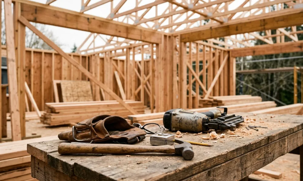 Construction tools and materials detail