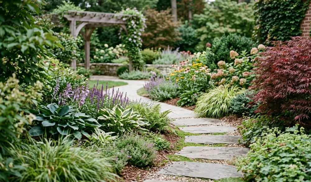 Manicured lawn and landscaping detail